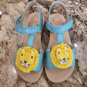 Mini Boden Turquoise Sandals with Yellow Lion